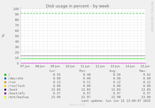 Disk usage in percent