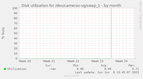 Disk utilization for /dev/cameras-vg/swap_1