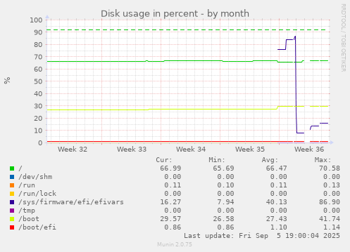 Disk usage in percent