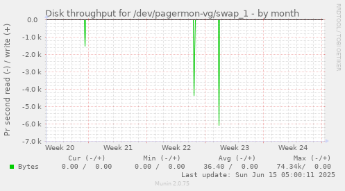 Disk throughput for /dev/pagermon-vg/swap_1