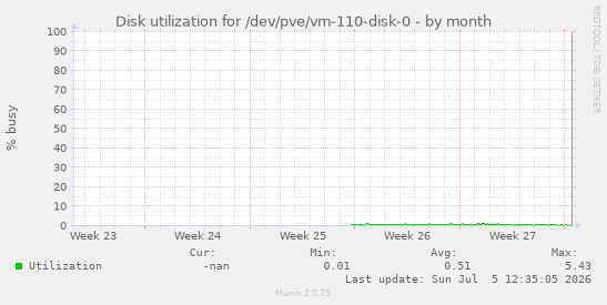 Disk utilization for /dev/pve/vm-110-disk-0
