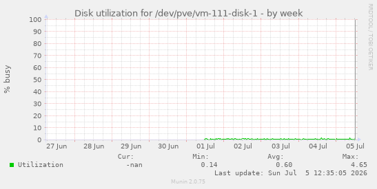 Disk utilization for /dev/pve/vm-111-disk-1