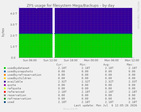ZFS usage for filesystem Mega/Backups