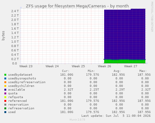 ZFS usage for filesystem Mega/Cameras