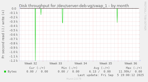 Disk throughput for /dev/server-deb-vg/swap_1