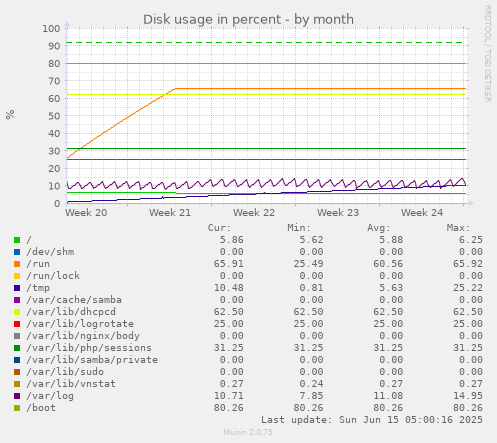 Disk usage in percent