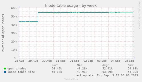 Inode table usage